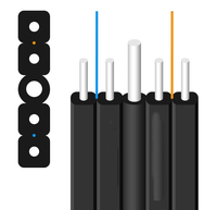 Cable de fibra óptica de 1, 2, 4, 6 y 8 núcleos para interior y exterior, Cable de caída de fibra óptica con alambre de acero o FRP, precio de Cable de fibra óptica