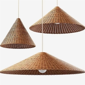 Lampade Artistiche, Lampadari in Stile Giapponese, Arte Pastorale in Rattan Intrecciato a Mano, per Club, Centri Commerciali, Sale Espositive, Hotel - Product Image 2