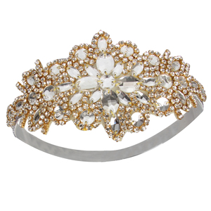 Lowosawor aksesori rambut pengantin kristal ikat kepala klip ikat kepala berlian imitasi hiasan kepala 1920s ikat kepala Gatsby - Product Image 1