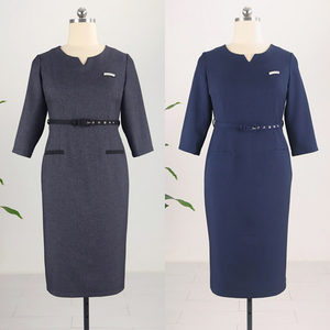 Trajes de Vestir Modernos Azul Marino para Oficina, Conjuntos de Ropa para Mujer Talla Grande, Atuendo para Dama, Traje para Iglesia - Product Image 2