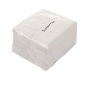 Serviettes en papier jetables douces Qantas Virgin Wood Pulp, 2 plis, 4 volets, imprimées, blanches, pour cocktails - Product Image 4