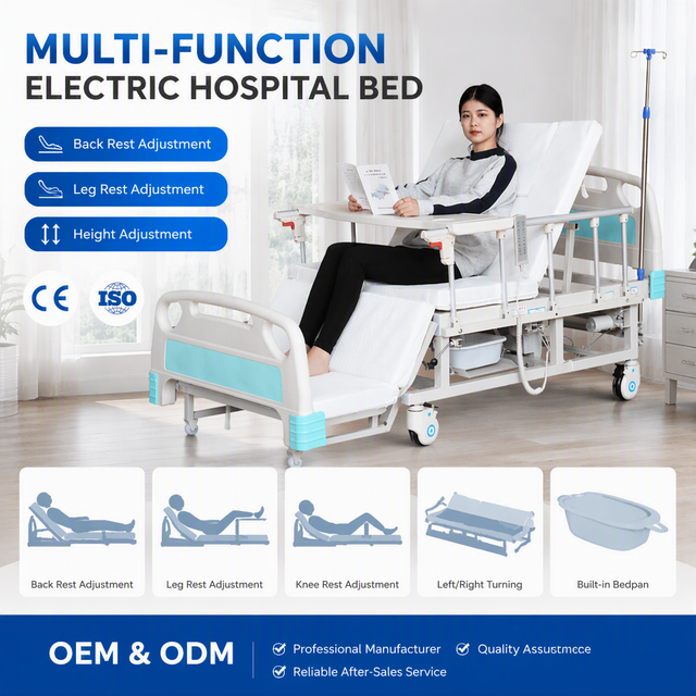 Medical Home Care Bed with Washing Feet & Hair Washing & Commode & Toilet Manual & Electric Nursing Hospital Bed