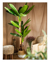 Grand olivier artificiel, plantes d'arbres, fenêtres en pot, plan vert, bananier artificiel, bonsaï pour décoration intérieure
