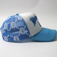 Gorra Trucker Personalizada con Bordado 3D, Monograma Bordado en Toda la Superficie, Parte Trasera de Malla, Parte Delantera de Espuma, Gorra Trucker de Dos Tonos, Ropa Urbana para Hombre