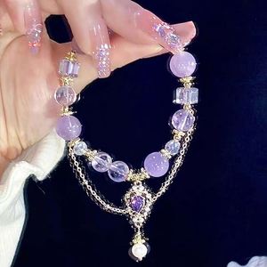 Romantic Imitation Jade <b>Bracelet</b> Crystal Natural Quartz Gemstone <b>Bracelet</b> Stretch <b>Amethyst</b> Beads <b>Bracelet</b> - Product Image 1