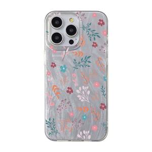 Funda Protectora para Teléfono Móvil con Estampado de Hojas y Flores, Diseño de Seda Plateada, para <span class=keywords><strong>iPhone</strong></span> 8, X, <span class=keywords><strong>Xr</strong></span>, Xs Max, 11, 12, 13, 14, 15, 16, 17, Air, <span class=keywords><strong>Precio</strong></span> Económico - Product Image 2