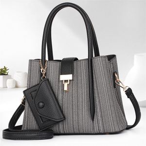 Luxury PU Handbag Purse Set 2 Pcs Durable Leather Tote Lady's Sling Crossbody Bags - Product Image 6