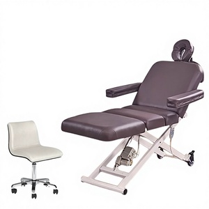 Table de massage hydraulique électrique chauffante et réglable avec 3 moteurs - Couleur violette - Mobilier de salon commercial - Product Image 4
