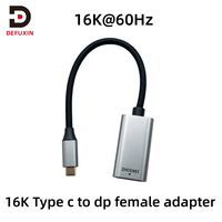 Câble USB-C DP tressé DFX 16K 8K Type C vers adaptateur mâle-femelle 4K pour MacBook, Surface, projecteur et moniteur