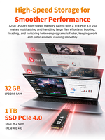Firebat U6C 16" Laptop Plastik AMD R7 H255 CPU 8-Core/16-Thread 32GB LPDDR5 RAM 1TB SSD Keyboard Bahasa Inggris Laptop Baru