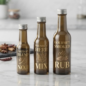 100ml Glasflasche mit Schraubverschluss, Siebdruck für Gewürze, Wein, Brandy, Gin, Whisky, Wodka, <span class=keywords><strong>Rum</strong></span> und Tequila - Product Image 1
