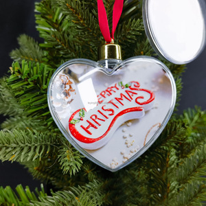 Natal membuat desain Anda <span class=keywords><strong>sendiri</strong></span> cetak foto sublimasi ornamen Natal <span class=keywords><strong>bola</strong></span> plastik bening <span class=keywords><strong>bola</strong></span> gantung pohon - Product Image 3