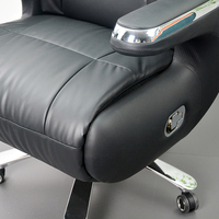Chaise de bureau de direction en cuir véritable, dossier ergonomique, mobilier de bureau confortable, chaise de bureau pivotante avec repose-pieds