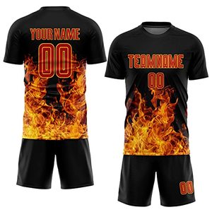 Ensemble de maillots de football personnalisés sublimés, manches courtes pour hommes, évacuation de l'humidité, nom de l'équipe imprimé, vêtements pour adultes toutes saisons - Product Image 2