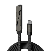 OEM ODM Typ-C zu Typ-C Geflochtenes Nylon-Kabel mit Telefonhalter, Aluminiumlegierungs-Anschluss, Schnelles Lade- und Datenkabel für Gaming