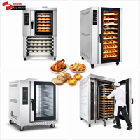 Four à convection pour restaurant et boulangerie, 5, 10, 12, 16 plateaux, électrique ou à gaz, pour rôtir viande, poulet, poisson, légumes, cuisson, certifié CE ETL