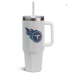 Vaso Térmico Personalizado de los Tennessee <span class=keywords><strong>Titans</strong></span> con Diseño Brillante, Taza de Viaje para el Día del Partido, 40oz con Tapa y Popote, para Oficina y Coche - Product Image 1