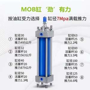 กระบอกไฮดรอลิกน้ำหนักเบา MOB40X100 7MPa ชุบโครเมียมแข็ง แกนไฮดรอลิก - Product Image 3