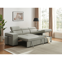 Canapé d'angle multifonctionnel convertible en lit avec rangement et ottoman, canapé-lit moderne pour salon