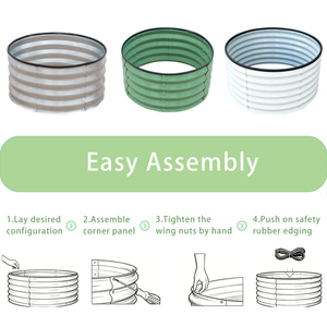 Modular Corrugated Rustproof Heavy Duty Raised Garden Bed Outdoor Metal <b>Planter</b> Box for Backyard Patio <b>Vegetables</b> Flowers Herbs - Product Image 5