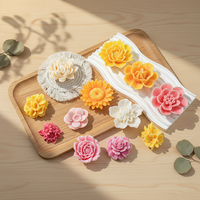 AK Blumen-Fondant-Kuchenformen für DIY Aromatherapie-Kerzen und Backen, 3D-Silikonform in Pfingstrosen- und Rosenform, leicht zu entformen, für Gelee und Pudding