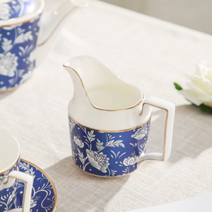 Ensemble de 15 tasses à café de luxe européennes bleues à motif floral populaire pour le thé de l'après-midi - Product Image 5