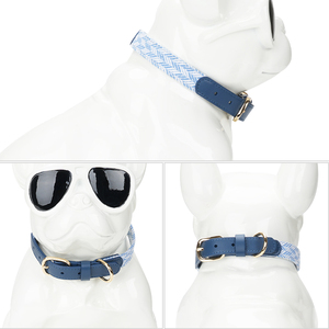 جديد رائج البيع جلد أزرق خليط طوق الكلب ومجموعة المقود - Product Image 4