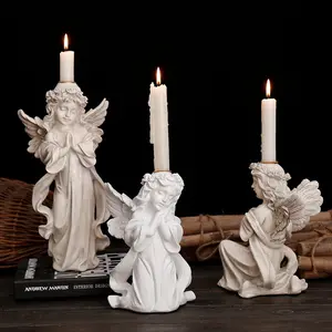 Nordic Home Resin Craft cupido Lovely Angel candeliere portacandele decorazione di nozze