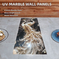 Décoration intérieure, panneaux muraux en PVC, feuille de marbre UV, imperméables, ignifuges, traditionnels pour la maison et le bureau