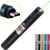 Stylo pointeur laser vert à chargement USB pour l'extérieur de style moderne Jouet interactif pour chat avec étoiles clignotantes et lampe de poche verte