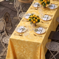 Nappe de table en jacquard de luxe, polyester tissé, pour hôtel, banquet, salle à manger, taille sur mesure