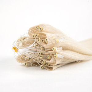 Extensions de cheveux humains russes sans couture <span class=keywords><strong>micro</strong></span> kératine 100 extensions de cheveux protéinés bruts non transformés naturels à double tirage - Product Image 1