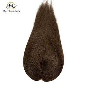 Topper pour femmes populaire, <span class=keywords><strong>cheveux</strong></span> Remy double trame, couleur brune courte, topper mono 5*5 avec PU, facile à porter, topper de <span class=keywords><strong>cheveux</strong></span> mono - Product Image 2