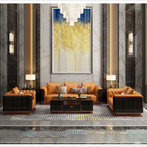 Ensemble de canapés <span class=keywords><strong>Chesterfield</strong></span> 1 + 2 + 3 places en cuir pour le mobilier du salon - Product Image 5