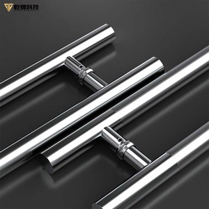 Thương mại cấp h-loại 304 thép không gỉ cửa kính xử lý hiện đại đánh bóng + satin kết thúc song phương Grip cho cửa kính nặng - Product Image 2