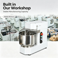 Mesin Pengaduk Adonan Spiral 10L dengan Wadah Stainless Steel 304, Peralatan Pembuat Roti Komersial, Mixer Adonan Tepung 4kg