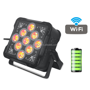 9X18W <span class=keywords><strong>Led</strong></span> Flat Par RGBAW + UV 6in1 Dmx Pin Từ Xa Không Dây <span class=keywords><strong>Led</strong></span> <span class=keywords><strong>Uplights</strong></span> Cho Các Sự Kiện - Product Image 3