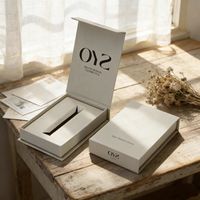 Grandes boîtes rigides en carton kraft avec poignée pour le rangement de fichiers A4, emballage de crème pour le visage écologique avec pelliculage mat