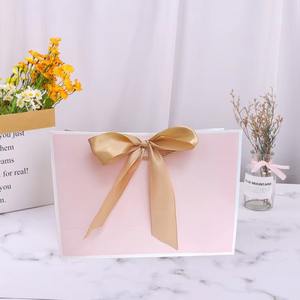 Sac à provisions de luxe recyclé personnalisé en papier avec poignée en ruban Sac cadeau recyclé avec votre propre logo - Product Image 6