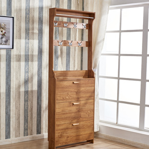 <span class=keywords><strong>Meuble</strong></span> <span class=keywords><strong>à</strong></span> <span class=keywords><strong>chaussures</strong></span> ultra-fin avec porte-vêtements, design en bois simple et moderne, un rangement pour l'entrée - Product Image 3