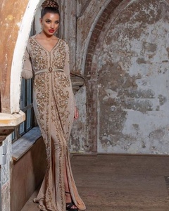 Caftán de último diseño para fiestas y bodas, elegante, hermoso y adornado con pedrería de cristal y cuentas de vidrio=2020 - Product Image 1