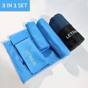 LETRAVE Serviettes en microfibre 3-en-1, couverture de voyage réversible, serviette super absorbante à séchage rapide, idéale pour le <span class=keywords><strong>camping</strong></span>, les voyages, la salle de sport, le yoga - Product Image 1