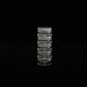 Transparent Storage <b>Box</b> 5Pc Set 3x3x8cm Round PP Plastic Travel Cosmetic Container With Lid For <b>Makeup</b> Organization - Product Image 4