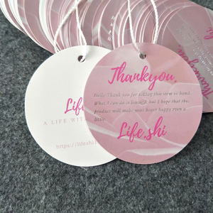 ป้ายห้อยแบบวงกลมขนาดเล็กสำหรับใส่เสื้อผ้าเสื้อผ้ามีแบรนด์ป้ายมัดผมแท็กซักเสื้อผ้าดูแลโลโก้แบบกำหนดเอง - Product Image 2