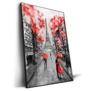 Haute Qualité D'impression Giclée <span class=keywords><strong>Paris</strong></span> Tour Eiffel Noir Art Rue Ville View Photographie Photo Toile Peinture Murale Décor - Product Image 1