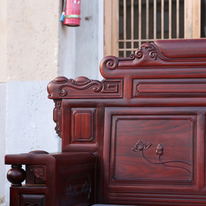 Sour Branch Solid Wood New Chinese <b>Style</b> Elephant <b>Head</b> Money Rolling Storage Chair Combination for Living Room SZMSF01 Living - Product Image 4