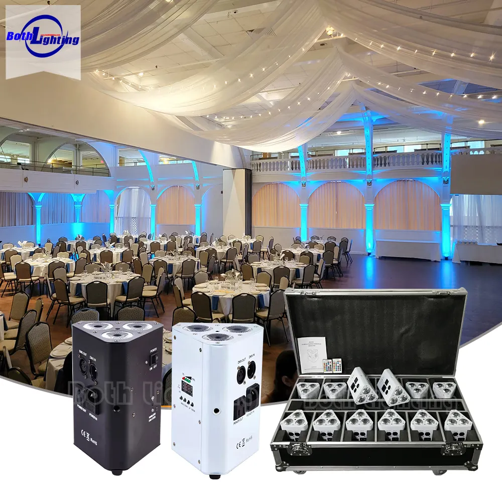 إضاءة لاسلكية 3x18 واط تعمل ببطارية قابلة للشحن بإضاءة LED صغيرة 3*18 واط تزيين حفلات وزينة حفلات الزفاف