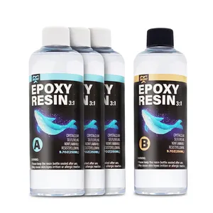 Factory Epoxy Resin 250ml 3:1 crystal drop glue high transparent epoxy AB glue DIY resin mold