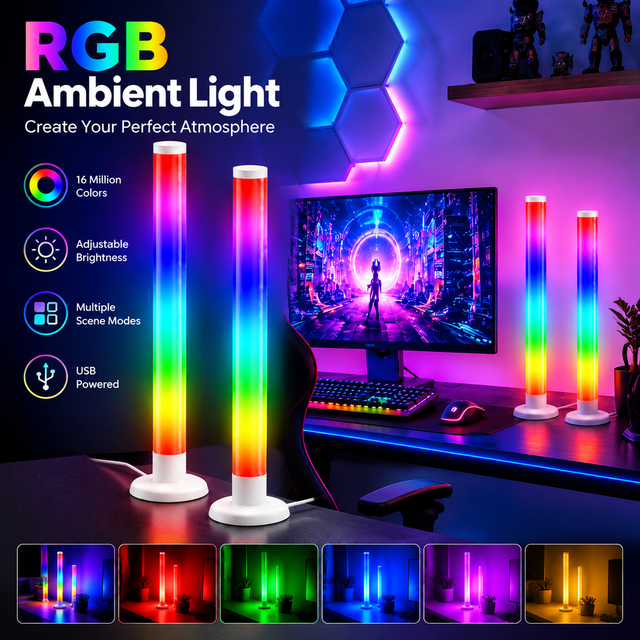 Smart RGB Corner Floor Lamp Music Sync App Control 16M Colors Remote Control for Gaming Room Home Decor