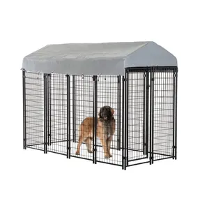 Chilochilo 8 x4 x4.5ft cuccia per cani di taglia grande all'esterno, box per gabbia per animali domestici in metallo con copertura impermeabile a prova di UV